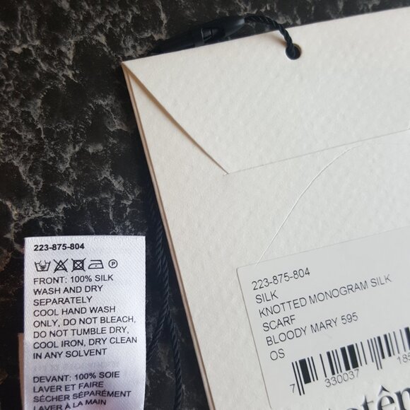 TOTEME !  100% Silk Scarf With knotted Monogram (57X57CM) - Picture 4 of 10